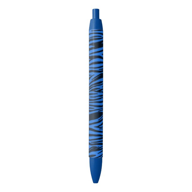 Preta Caneta animal do impressão da zebra azul (Frente Vertical)