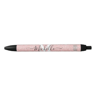 Preta Caneta Autógrafo Monograma Coroa Pink Glitz Person
