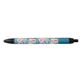 Preta Caneta Azulejo Blue Mahjong