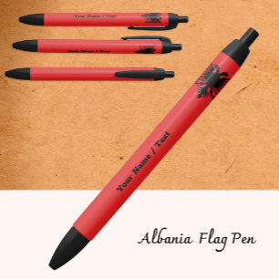 Preta Caneta Bandeira Albanesa, Albânia / Personalizada