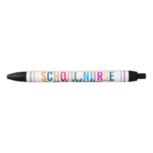 Preta Caneta Colorida de Enfermeira Escolar com Nome Per