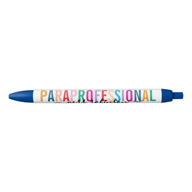 Preta Caneta Colorida para Paraprofissional com Nome Per (Frente)