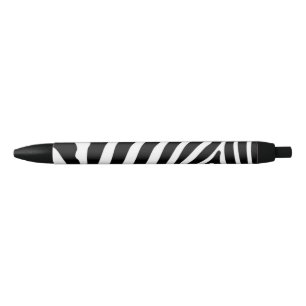 Preta Caneta com acabamento preto - Impressão de zebra -