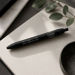 Preta Caneta com Logotipo Empresarial Presente Persona