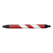 Caneta com risca vermelha e branca