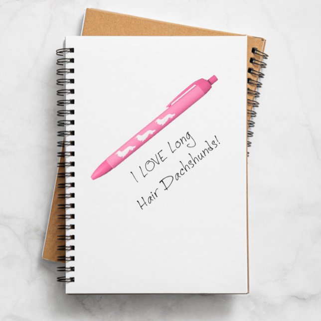 Preta Caneta Dachshund Dachshund de Cabelo Longo Rosa Mã (Criador carregado)