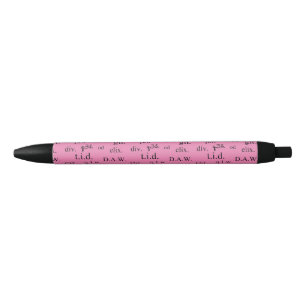 Preta Caneta de abreviaturas cor-de-rosa do farmacêutico