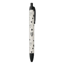 caneta de amor preto e branco