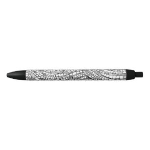 Preta Caneta de Design de Retângulo Preto e Branco Abstr