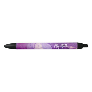 Preta Caneta de espiral de tinta roxa personalizada