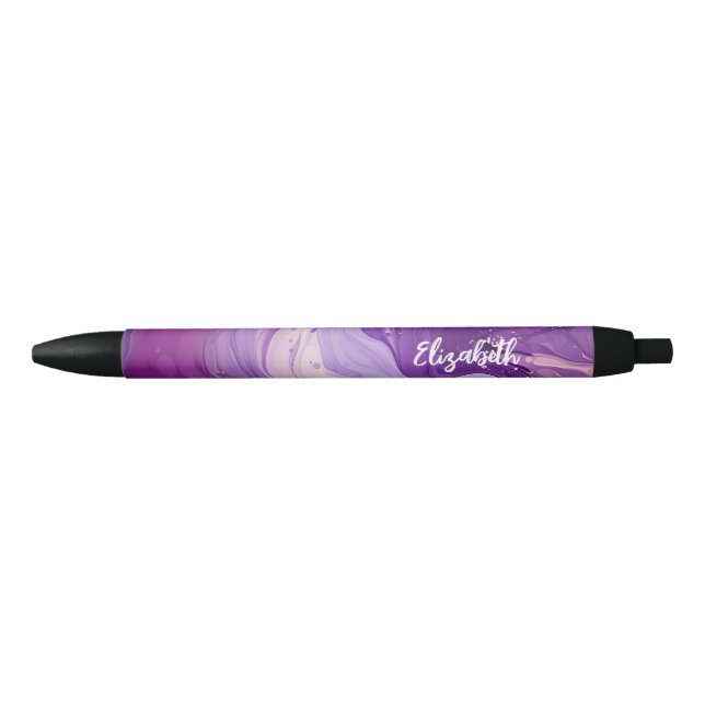 Preta Caneta de espiral de tinta roxa personalizada (Frente)