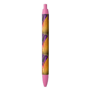 Preta Caneta de Flor Puro e Rosa