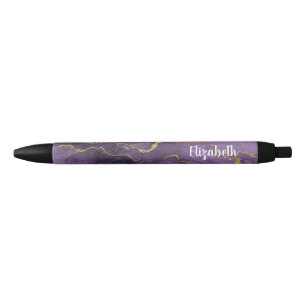 Preta Caneta de Geodo Dourado Roxo Moderno