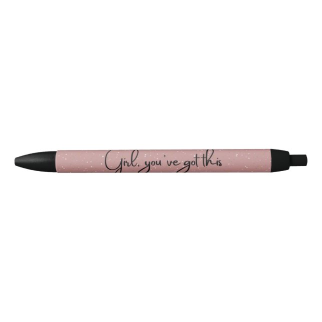 Preta Caneta de Motivação Glitter Cugado (Frente)