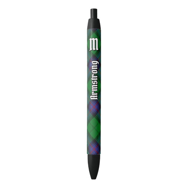 Preta Caneta de Tartan Clan Armstrong (Frente Vertical)