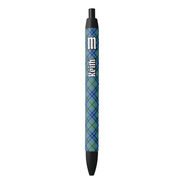 Preta Caneta de Tinta Clan Keith Tartan (Frente Vertical)