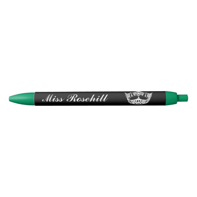 Preta Caneta de Tinta Coroa de Pageant Personalizada (Frente)