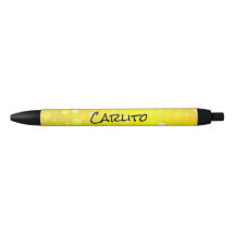 Caneta de Tinta de Texto em Círculos Amarelos Pret