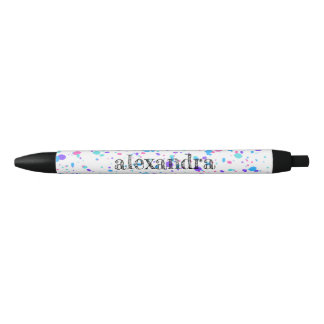 Preta Caneta de Tinta Digital Splatter Name - Vários Ros