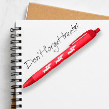 Caneta de Tinta do Canino Vermelho