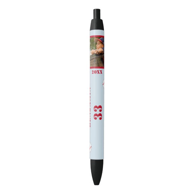 Preta Caneta de Tinta Personalizada com Foto do Número d (Frente Vertical)
