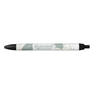 Preta Caneta de Tinta Personalizada Verde da Elegant Min
