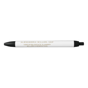 Preta Caneta de Tipografia do Ouro Branco Elegante