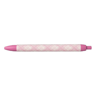 Preta Caneta de Xadrez rosa do Pastel-branco