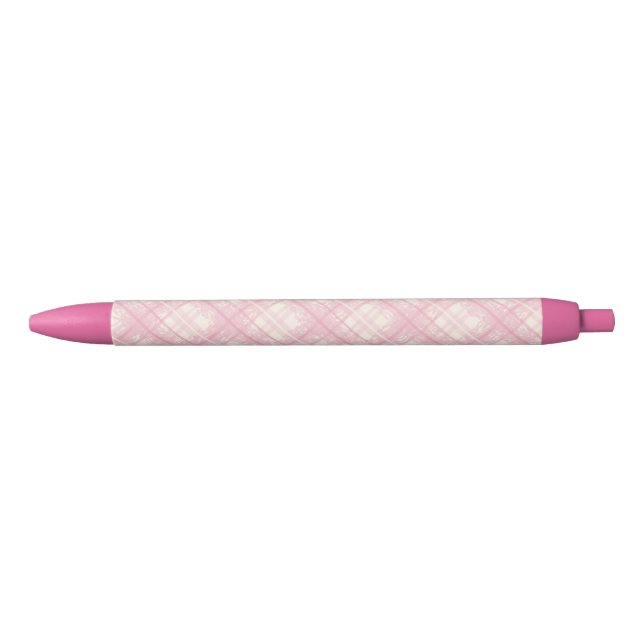 Preta Caneta de Xadrez rosa do Pastel-branco (Frente)