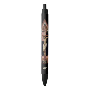 Preta caneta do monograma personalizado da arte religios