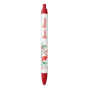 Preta caneta do nome Flamingo de Natal Vermelho