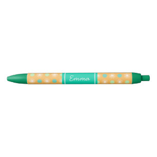 Preta Caneta do Padrão Retroativo Laranja Claro Boho