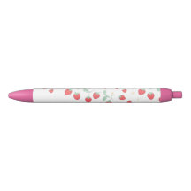 Caneta Estética Morango Kawaii - Escola Rosa Fofa