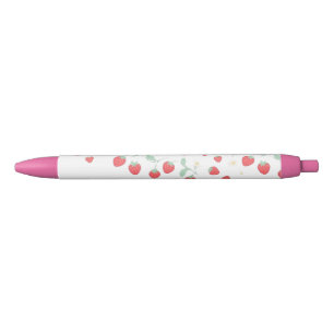 Preta Caneta Estética Morango Kawaii - Escola Rosa Fofa