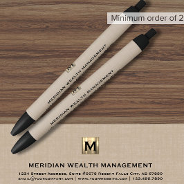 Preta Caneta financeira sofisticada do Monograma