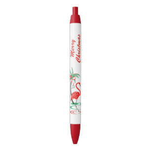 Preta Caneta Flamingo Natal Vermelho Feliz Natal