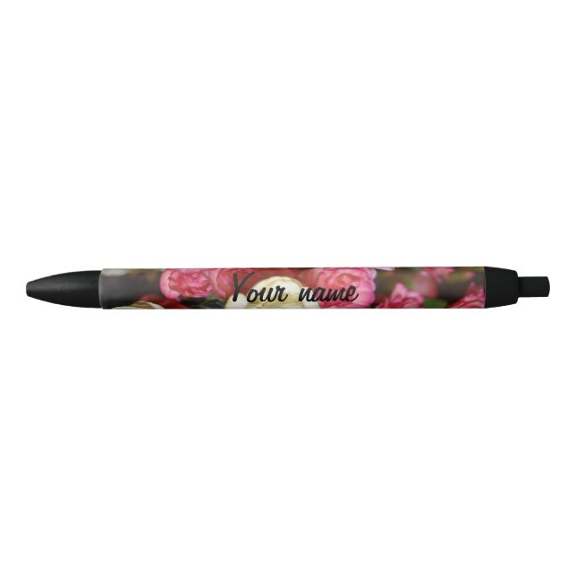 Preta Caneta floral personalizada (Frente)