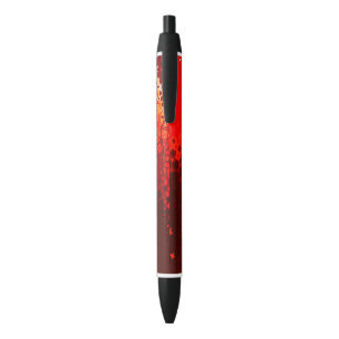 Preta Caneta geométrica em vermelho e bege vibrante