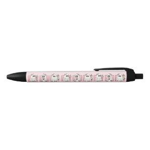 Preta Caneta Kawaii de Halloween – Fantasmas Cor-de-Rosa