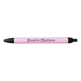 Preta Caneta Minimalista Rosa Retro