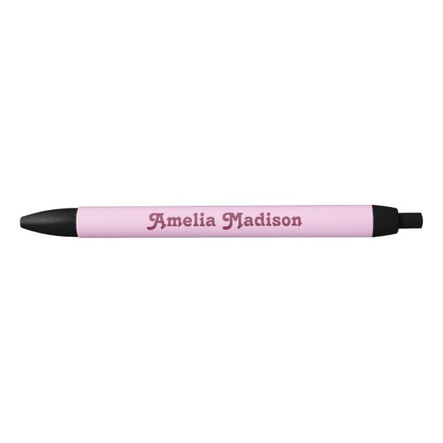 Preta Caneta Minimalista Rosa Retro (Frente)