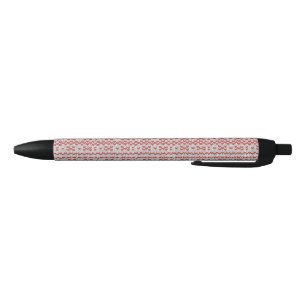 PRETA CANETA NORDIC KNIT VERMELHA