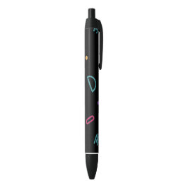 Preta Caneta Pastel Minimalista com Doodle
