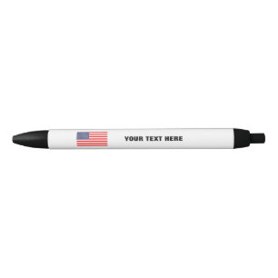 Preta Caneta patriótica da bandeira americana com texto
