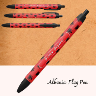 Preta Caneta personalizada albanesa, bandeira da Albânia