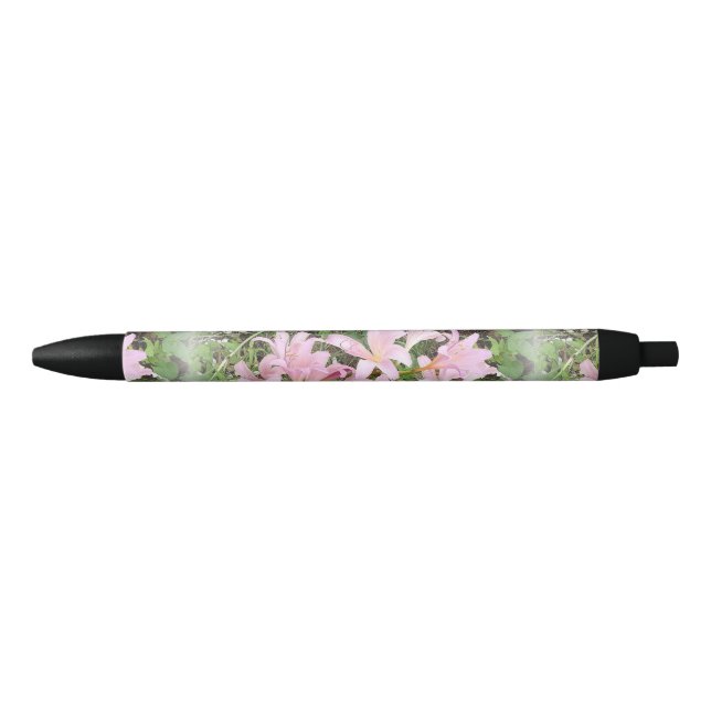 Preta Caneta Personalizada Belladonna Lily, Rosa bonito (Frente)