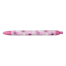 Caneta Personalizada Borboleta Rosa Fofa Kawaii