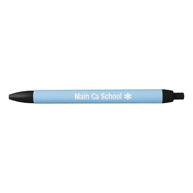 Preta Caneta Personalizada com Cor e Ícone de Texto (Frente)