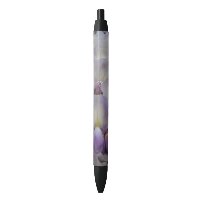 Preta Caneta Personalizada da Flor Roxa (Frente Vertical)