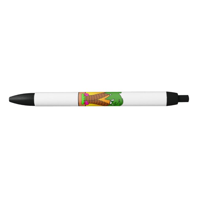 Preta Caneta Personalizada da Ilha Tropic (Frente)